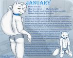  aloisyous_blue anthro arctic_fox back back_turned blush butt calendar calendar_bois canine chest_tuft clothed clothing collar crossdressing cute english_text fem_boi fox fur girly half-dressed harem_boy hot kneeling lace looking looking_at_viewer love male mammal master panties presenting raised_tail seductive slave solo story submissive tag tail text topless tuft underwear 