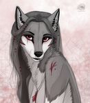  canine female looking_at_viewer mammal natalie_de_corsair necklace red_eyes solo wolf 