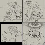 1:1 3_toes 4_fingers 4_toes accessory anthro blush blush_lines book bottomwear bow_ribbon breasts cellphone chloe_(muhny) claws clothed clothed_anthro clothed_female clothing container crop_top cup dialogue domestic_cat duo edie_(muhny) electronics english_text exposed_belly eyelashes eyewear feet felid feline felis female finger_claws fingers flustered foot_on_table fully_clothed fully_clothed_anthro fully_clothed_female furgonomics furniture glasses hi_res larger_female mammal mouse muhny multiple_images murid murine pawpads phone phone_wallpaper reading reading_book ribbons rodent shirt shorts size_difference sketch sketch_page skirt smaller_female smartphone speech_bubble surprised sweater table tail tail_accessory tail_ribbon tea_cup text thought thought_bubble thoughts toe_claws toes topwear wearing_glasses