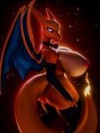 2026 3:4 3d_(artwork) absurd_res anthro areola armwear big_breasts blender_(artwork) blue_eyes breasts butt charizard claws clothed clothing collar digital_media_(artwork) dragon female fire flaming_tail generation_1_pokemon hi_res huge_breasts huge_filesize latex latex_armwear latex_clothing latex_legwear latex_thigh_highs legwear membrane_(anatomy) membranous_wings mythological_creature mythological_scalie mythology nintendo nipples nude orange_body partially_clothed pokeball pokeball_collar pokemon pokemon_(species) pyx_up_styx scalie solo tail thick_thighs thigh_highs wings yuki_(evov1) yukizard_(evov1)