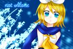  blonde_hair blue_eyes hair_ornament hairclip kagamine_rin looking_at_viewer scarf solo sorakase_sawa upper_body vocaloid 