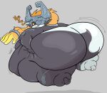 2025 belllovesbelly belly big_belly big_butt black_body black_ears black_skin blue_body blue_markings blue_skin butt butt_slap butt_squish cel_shading colored digital_media_(artwork) female floating fused_shadow grey_background grey_helmet hair hand_on_butt hand_on_own_butt hi_res huge_belly huge_butt huge_thighs humanoid humanoid_pointy_ears hyper hyper_belly hyper_butt hyper_thighs imp laugh looking_back markings midna morbidly_obese morbidly_obese_female morbidly_obese_humanoid motion_lines nintendo not_furry obese obese_female obese_humanoid orange_hair overweight overweight_female overweight_humanoid pointy_ears prehensile_hair rear_view red_eyes shaded simple_background slap smile snaggle_tooth solo squish teeth the_legend_of_zelda thick_thighs twili twilight_princess whap yellow_sclera