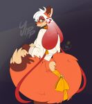 accessory anthro butt canid canine clothing digital_media_(artwork) eyewear female fox furgonomics glasses green_eyes grey_background hair hand_on_tail hi_res looking_at_viewer looking_back looking_back_at_viewer mammal maynara ribbons round_glasses shirt simple_background smile solo tail tail_accessory tail_ribbon topwear velvet_(maynara) white_clothing white_hair white_shirt white_topwear