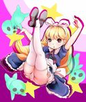  alice_(megami_tensei) bad_id bad_pixiv_id blonde_hair devil_summoner devil_survivor_2 dress hair_ribbon hairband highres long_hair mary_janes megami_ibunroku_devil_survivor megami_tensei moocharuto panties persona poltergeist red_eyes ribbon shin_megami_tensei shoes star thighhighs underwear white_legwear 