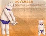  anthro bacon calendar chubby collar delicious english_text ham harem_boy hooves kneeling male mammal overweight pig porcine porkchops pose solo story text underwear 