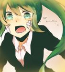  bandaid green_eyes green_hair hatsune_miku kogarashi_midori long_hair open_mouth rolling_girl_(vocaloid) solo tears twintails vocaloid 