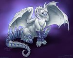  blue_eyes curiodraco cute dragon fur hindpaw horn hybrid leg_warmer legwear male paws sitting solo spines tail_warmer wings 