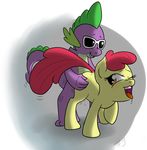  apple_bloom_(mlp) applebloom_(mlp) cub doggystyle dragon equine eyewear female feral friendship_is_magic from_behind fur hair horse interspecies male mammal my_little_pony open_mouth penetration pony purple_skin red_hair scalie sex sharpy source_request spike_(mlp) straight sunglasses swag tongue tongue_out yellow_fur young 