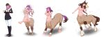 absurd_res big_breasts breasts brown_hair centaur equid equid_taur european_mythology female greek_mythology green_eyes hair hi_res hooves horse_ears horse_tail humanoid_taur mammal mammal_taur mythology navel nipples nude organs otocai purple_hair solo stomach taur transformation transformation_sequence
