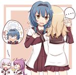  /\/\/\ 4girls ? bad_id bad_pixiv_id blonde_hair blood blue_hair braid chibi dancing eyewear_removed furutani_himawari glasses hair_intakes hairband holding holding_hands ikeda_chitose interlocked_fingers komaki multiple_girls nanamori_school_uniform nosebleed o_o oomuro_sakurako open_mouth purple_hair relationshipping school_uniform serafuku silver_hair spoken_face sugiura_ayano thought_bubble tissue tissue_box twin_braids yuri yurijoshi yuru_yuri 