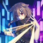  :d absurdres akito_(ghostwire) akito_(ghostwire)_(cosplay) animal_ears artist_name bone_hair_ornament braid braided_twintails brown_eyes brown_hair commentary_request cosplay dated dog_ears double-parted_bangs extra_ears fangs finger_beam ghostwire:_tokyo hair_between_eyes hair_ornament hairclip high_collar highres hololive inugami_korone long_hair low_twin_braids low_twintails open_mouth parallel_hairclips short_sleeves signature smile traveler_(artbbt) twin_braids twintails upper_body v-shaped_eyebrows virtual_youtuber 