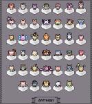  6+boys 6+girls absolutely_everyone absurdres angel_wings animal_ears artist_name barrochio_(cat_busters) carol_(cat_busters) cat_boy cat_busters cat_ears cat_girl character_request cheer_(cat_busters) cheerleader cheshire_(cat_busters) chibi chibi_only chibikemo chrona_(cat_busters) clouderia_(cat_busters) commentary commission crown daikyou_(cat_busters) ekaryi_(cat_busters) english_commentary everyone fairy fairy_wings furry furry_female furry_male gattaiguy gencia_(cat_busters) grey_background hat highres hinozuki_(cat_busters) kaguya_(cat_busters) kirahoshi_(cat_busters) kotonoha_(cat_busters) liber_(cat_busters) lion_(cat_busters) lion_boy luna_(cat_busters) melia_(cat_busters) multiple_boys multiple_girls mushroom_hat parody persephone_(cat_busters) pixel_art pixiv_commission renfa_(cat_busters) richiru_(cat_busters) ruda_(cat_busters) shoukyou_(cat_busters) simple_background standing style_parody wings world_flipper yuno_(cat_busters) 