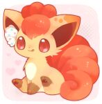 3_toes accessory ambiguous_gender brown_body brown_fur brown_inner_ear brown_markings brown_pawpads brown_spots candy canid canine chibi curled_tail dessert digital_media_(artwork) ear_markings feet feral food fur generation_1_pokemon gloves_(marking) hair hair_accessory heart_symbol leg_markings licking licking_lips low_res mammal markings michi_runi multi_tail multicolored_body multicolored_fur nintendo orange_body orange_fur orange_hair orange_tail pawpads paws pink_background pokemon pokemon_(species) red_eyes simple_background sitting smile socks_(marking) solo spots tail tan_body tan_fur toes tongue tongue_out unavailable_at_source vulpix white_body white_fur white_markings wrapped_candy