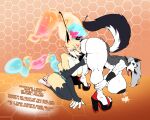 2025 abstract_background after_expansion ankle_grab anthro arthropod athletic bee big_breasts big_butt big_nipples bodily_fluids breast_expansion breast_growth breasts butt butt_expansion canid clothing collar demon duo ear_piercing english_text expansion facial_markings female female/female fingering fire flaming_hair genital_expansion genitals grey_hair growth hair half-closed_eyes head_markings hellaverse helluva_boss hi_res hip_expansion huge_breasts huge_butt hybrid hymenopteran insect kansyr lactating leaning_over leg_grab liquid looking_back looking_pleasured loona_(helluva_boss) mammal markings multi_arm multi_limb multicolored_body narrowed_eyes nipples piercing pseudo_hair queen_bee-lzebub_(helluva_boss) slim smile spiked_collar spikes text thick_thighs thong tongue tongue_out tongue_piercing two_tone_body underwear vaginal vein veiny_breasts vulva_expansion wide_hips wristband