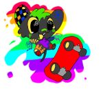  alpha_channel ambiguous_gender anthro buckteeth checkered frutiger_metro fur hi_res mammal mouse multicolored_body multicolored_fur murid murine rainbow_body rainbow_fur rodent skateboarding small_wings solo splatter teeth v3sterp0nk wings 