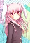  animal_ears bad_id bad_pixiv_id blush bunny_ears jacket long_hair necktie pink_eyes pink_hair reisen_udongein_inaba sanotsuki solo touhou upper_body 