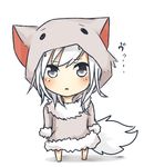  black_eyes minecraft personification simple_background solo tail tosura-ayato white_background white_hair wolf wolf_(minecraft) wolf_tail 