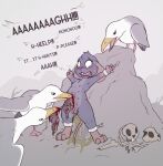 ankles_tied anthro avian beak belly bird blood bodily_fluids bone bound buckteeth chain chained clitoral_hood crying dialogue digital_media_(artwork) disembowelment dying english_text execution fatal_vore feathers feet female female_peeing feral fingers fur genital_fluids genitals gore group gull guts hands_tied hard_vore hi_res intestines killing laceration lari larid mammal multi_nipple murid murine nipples nude open_beak open_mouth oral_vore organs outdoor_nudity pain peeing rat rodent screaming skull slowderpyguy snuff standing tail tears teeth text toes urine urine_pool vore vulva white_body white_feathers