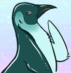  avian beak black_eyes blue blue_fur female fur looking_at_viewer neoscottie penguin profile side_view snow solo 