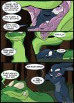  2016 angry anthro bodily_fluids buckteeth comic dark_body digital_media_(artwork) duo english_text escape eyebrows eyelashes featureless_chest featureless_crotch feet female feral fingers forest forest_background fur green_body hair hair_over_eye head_in_mouth hi_res jajuka lagomorph leporid long_ears male male/female mammal nature nature_background night nude one_eye_obstructed open_mouth oral_vore outside plant python rabbit regurgitation reptile running running_after_another running_away saliva scalie scared size_difference snake sound_effects speech_bubble tacokurt tail teeth text toes tree unwilling_pred vore willing_prey 