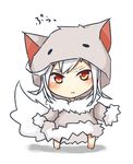  albino minecraft personification red_eyes simple_background solo tail tosura-ayato white_background white_hair wolf wolf_(minecraft) wolf_tail 