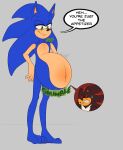 2021 annoyed anthro artisterki belly big_belly black_body black_fur blue_body blue_fur bodily_fluids colored cutaway dialogue duo english_text eulipotyphlan fur green_eyes grey_background hands_on_hips hedgehog hi_res highlights_(coloring) male male_pred male_prey mammal narrowed_eyes onomatopoeia red_eyes red_highlights rumbling_stomach sega shadow_the_hedgehog simple_background smile smirk smug smug_face sonic_the_hedgehog sonic_the_hedgehog_(series) sound_effects speech_bubble standing sweat sweatdrop text unwilling_prey vore