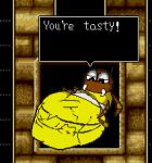 >_< 2026 ambiguous_feral ambiguous_gender ambiguous_pred arachnid arthropod belly belly_squish big_belly black_eyes bloated brown_face columns_(video_game) daniel_(meatcanister) dialogue digital_media_(artwork) english_description english_text exclamation_point eyes_closed face_imprint feral feral_pred full-length_portrait fully_inside gameplay_mechanics grey_stripes half-closed_eyes hand_imprint huge_belly imprint lidded_eyes looking_at_belly looking_at_own_belly looking_at_self looking_down looking_down_at_belly looking_down_at_self meatcanister narrowed_eyes noseless oral_vore pixel_(artwork) portrait pupils same_size_vore screencap screencap_background sega soft_vore solo speech_box spider squish striped_belly striped_body stripes talking_to_another talking_to_prey text text_box thin_legs unseen_prey unwilling_prey vore white_eyelids white_pupils white_stripes yellow_belly