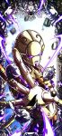  2boys 6+others absurdres aerosmith_(stand) arrow_(jojo) cupid debris energy english_commentary floating_rock glowing glowing_eyes gold_experience highres humanoid_robot jojo_no_kimyou_na_bouken king_crimson_(stand) little_feat_(stand) looking_at_viewer male_focus metallica_(stand) moody_blues_(stand) multiple_boys multiple_others no_humans noonvincent notorious_b.i.g._(stand) other_focus pillar purple_eyes purple_haze_(stand) robot rock sex_pistols_(stand) silver_chariot spiked_helmet stand_(jojo) statue sticky_fingers_(stand) the_grateful_dead_(stand) vento_aureo weapon white_album_(stand) 