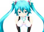  aqua_eyes aqua_hair blush elbow_gloves gloves hatsune_miku long_hair orebelt simple_background solo twintails vocaloid white_background 