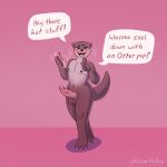 1:1 anthro balls blush blushing_at_viewer english_text erection foreskin fur genitals gloamvalley hi_res humanoid_genitalia humanoid_penis male mammal multicolored_body multicolored_fur mustelid nipples nude offering_to_viewer otter penis simple_background solo speech_bubble tail text throbbing throbbing_penis tongue vein veiny_penis whiskers