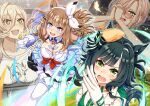  +_+ 3girls almond_eye_(the_changer)_(umamusume) almond_eye_(umamusume) animal_ears blonde_hair blue_eyes blue_gloves blush bow bow_hairband braid braided_sidelocks breasts brown_hair bug butterfly cleavage collarbone colored_inner_hair commentary_request crying detached_sleeves ears_through_headwear fang fingerless_gloves glasses gloves green_eyes green_hair green_vest hair_between_eyes hair_ornament hairband hairclip hat highres horse_ears horse_girl horse_tail interlocked_fingers jacket kiseki_(miracle_author)_(umamusume) kiseki_(umamusume) large_breasts long_hair multicolored_hair multiple_girls nijisanji nui_sociere open_mouth red_button running shirt short_hair smile streaked_hair sweat symbol-shaped_pupils tail thighhighs umamusume vest virtual_youtuber white_gloves white_hairband white_jacket white_shirt white_streaks white_thighhighs x-shaped_pupils yellow_eyes yellow_hat zenrakishi 