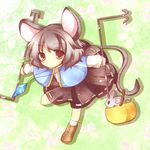  animal_ears bad_id bad_pixiv_id brown_eyes capelet dress grey_hair jewelry kureha_goya lowres mouse_ears mouse_tail nazrin skirt solo tail touhou 