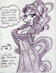  anthro anthrofied breasts cherry_jubilee_(mlp) cleavage clothed clothing dialog dress english_text equine female friendship_is_magic hooker horse king-cheetah looking_at_viewer mammal monochrome my_little_pony plain_background prostitute prostitution text white_background 