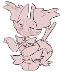 2023 3_fingers ambiguous_anthro ambiguous_gender anthro bikini blush blush_lines bodily_fluids braixen canid clothed clothed_ambiguous clothed_anthro clothing digital_drawing_(artwork) digital_media_(artwork) dipstick_tail fangs female fingers flesh_fang fluffy fluffy_tail front_view fully_clothed fully_clothed_ambiguous fully_clothed_anthro generation_6_pokemon inner_ear_fluff leaning leaning_forward line_art mammal markings monochrome nintendo open_mouth pokemon pokemon_(species) portrait simple_background snout solo standing stick stick_in_tail sweat swimwear tail tail_markings teeth three-quarter_portrait tuft two-piece_swimsuit underwear white_background white_sclera yakiniku628
