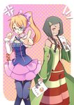  amata_sora aquarion_(series) aquarion_evol blonde_hair blue_eyes cayenne_suzushiro kagura_demuri mix_(aquarion) multiple_girls pantyhose ponytail sazanka_bianca watase_rei 