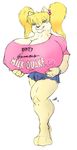  blue_eyes breasts canine clothed clothing female gideon huge_breasts hyper hyper_breasts looking_at_viewer mammal nipples pigtails plain_background skimpy solo white_background wolf 