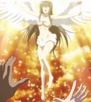  1girl angel breasts brown_hair highres kawakami_momoyo long_hair maji_de_watashi_ni_koi_shinasai! red_eyes solo wings 