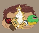  anthro belly big_belly big_breasts bloated bottomwear breasts casual_clothing clothing crop_top curvy_figure denim denim_bottomwear denim_clothing denim_shorts digestion digestion_noises feederism female fluffy fluffy_ears fluffy_tail full_stomach heavy_breaths hi_res huge_breasts mihoyo neck_tuft pulchra_fellini relaxing rumbling_stomach shirt shorts simple_background sinfullapis slightly_chubby slightly_chubby_anthro slightly_chubby_female stuffing_(food) tail thiren topwear tuft zenless_zone_zero 
