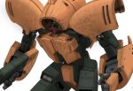  aron_e asshimar battle_damage beam_rifle commentary_request cowboy_shot energy_gun extra_eyes glowing glowing_eyes green_eyes gun gundam highres holding holding_gun holding_weapon mecha mecha_focus mobile_suit no_humans robot science_fiction simple_background solo standing weapon white_background zeta_gundam 