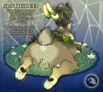 absurd_res antlers anus balls big_butt bodily_fluids butt claws cum cum_in_ass cum_inside cum_on_balls cum_on_butt cum_on_ground fantasy_creature feral flower genital_fluids genitals genshin_impact glowing glowing_anus glowing_eyes glowing_horn grass green_body hi_res horn long_ears looking_at_viewer looking_back looking_back_at_viewer lying male mihoyo paws plant presenting simple_background slothsheep_(genshin_impact) solo sploot text_box woogigooie