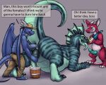 2020 absurd_res anal anal_fisting anal_penetration anthro anthro_on_feral anthro_penetrating anthro_penetrating_feral anus aquatic aquatic_dragon belly bestiality blue_body bodily_fluids bottomwear bucket clothed clothing container countershade_face countershade_neck countershade_tail countershade_torso countershading cum cum_collecting cum_in_bucket cum_in_container dragon english_text erection feathers feral feral_penetrated fisting furgonomic_bottomwear furgonomic_headwear furgonomics genital_fluids genitals grey_background group hi_res horn kerchief kerchief_only kobold larger_feral larger_male larger_penetrated male male/male male_anthro male_feral male_penetrated male_penetrating male_penetrating_male membrane_(anatomy) membranous_wings minty_(mintyderg) mintyderg mostly_nude mostly_nude_anthro mostly_nude_male mythological_creature mythological_scalie mythology open_mouth orange_eyes overweight overweight_feral overweight_male partially_clothed partially_clothed_anthro partially_clothed_male penetration penis raised_tail red_body scalie sex simple_background size_difference slightly_chubby slightly_chubby_anthro slightly_chubby_male smaller_anthro smaller_male speech_bubble standing tail tapering_penis teal_body teal_feathers teal_penis text thalleon topless topless_anthro topless_male trio white_body wings