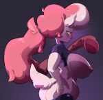  ancient_pokemon areola big_breasts big_butt blush breasts butt eyelashes female generation_9_pokemon grey_background hair huge_breasts humanoid mostly_nude nintendo nipples paradox_pokemon pink_areola pink_body pink_hair pink_nipples pokemon pokemon_(species) pokemon_humanoid scream_tail side_view simple_background solo thick_thighs weepinbelly wide_hips yellow_eyes 
