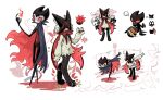 2026 2_horns 4_fingers aaasakawa ambiguous_gender anthro arthopod biped black_body black_eyes black_text bowing crossover ellipsis empty_eyes english_text eyes_closed felid feline fingers fire flower fur generation_9_pokemon grimm_(hollow_knight) grimmchild_(hollow_knight) group hair hi_res holding_another hollow_knight_(franchise) horn mammal mask meowscarada mouth_closed nintendo pawpads paws plant pokeball pokemon pokemon_(species) pupils red_eyes speech_bubble standing team_cherry text the_knight_(hollow_knight) vessel_(species) white_sclera