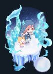  1girl :o =_= ahoge animal armlet bare_shoulders black_background blue_dress blue_sandals blue_veil blunt_bangs bow bowtie bracelet braid brown_eyes cat chibi circlet cloak clothed_animal cold commentary_request crystal curious dress ear_covers eyelashes feather_hair_ornament feathers finger_to_cheek frilled_skirt frills hair_ornament halter_dress halterneck highres hood hood_up hooded_cloak ice infinity_nikki jewelry kohanai_setsuna long_hair looking_ahead low_twin_braids luster_covenant_(infinity_nikki) medium_skirt mirror momo_(nikki) nikki_(nikki) nikki_(series) open_mouth pink_hair red_bow red_bowtie sandals shirt short_dress skirt skirt_under_dress snot snow snowing standing tareme traditional_bowtie twin_braids veil very_long_hair whiskers white_cat white_shirt yellow_cloak 