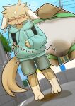 2025 3_toes absurd_res angle_view anthro backpack backpack_strap bar_emanata blue_bottomwear blue_clothing blue_hoodie blue_shorts blue_topwear blush bodily_fluids bottomwear clothing cutaway dipstick_tail drawstring_topwear emanata endoudouhu eyes_closed eyewear feet fur genital_fluids glasses hand_on_belly hi_res hoodie japanese_text low-angle_view male mammal markings multicolored_body multicolored_fur omorashi open_mouth outside peeing plant power_lines rear_view shorts solo sound_effects standing standing_on_toes tail tail_markings tan_body tan_fur text toes topwear tree two_tone_body two_tone_fur underwear urine urine_on_ground urine_on_self urine_pool urine_stream walking wetting wetting_bottomwear white_body white_fur white_tail_tip
