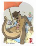 animal_genitalia animal_penis anthro balls biped bodily_fluids brown_body character_name clock ear_piercing ear_ring feet fennec_(artist) genital_fluids genitals grey_body head_hair looking_pleasured male mammal masturbation membrane_(anatomy) mustelid otter penis piercing precum ring_piercing sex sex_toy solo text toes tongue tongue_out watch watermark webbed_hands wristwatch