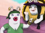 2026 accessory adobe_photoshop_(artwork) antennae_(anatomy) anthro arms_bent arthropod artist_logo bea_(mario_plus_rabbids) bee beverage big_breasts black_antennae black_hair blue_eyes blue_sky blue_wings breasts brown_clothing brown_handwear brown_mittens buckteeth cleavage clothed clothed_anthro clothed_female clothing colored container crossover cup day digital_drawing_(artwork) digital_media_(artwork) double_chin duo ear_piercing english_description eye_contact eyelashes female female_anthro freckled_face freckles fur green_clothing green_headband green_shirt green_topwear hair hair_bun hand_pawpads handwear happy hat headband headgear headwear hi_res holding_beverage holding_container holding_cup holding_mug holding_object hybrid hymenopteran insect lagomorph leaning leaning_backward lidded_eyes light lighting lips logo long_ears long_eyelashes long_hair looking_at_another mammal mario_bros mario_plus_rabbids_sparks_of_hope mitten_hands mittens momma_(mario_plus_rabbids) mug multicolored_body multicolored_fur nintendo no_eyebrows noseless nut_(hardware) obese obese_anthro obese_female offering_beverage open_mouth open_smile outside overweight overweight_anthro overweight_female pawpads piercing plant ponytail purple_clothing purple_eyelids purple_freckles purple_hair_tie purple_hat purple_headwear purple_sun_hat rabbid raving_rabbids rayman_(series) red_lips red_tongue shaded shirt sky skywater smile smiling_at_another smiling_at_each_other striped_body striped_fur stripes sun_hat sun_hat_only tan_body tan_inner_ear tan_pawpads tan_skin teeth thick_lips thin_eyebrows tongue topwear tree ubisoft wings yellow_body yellow_eyes yellow_fur yellow_stripes