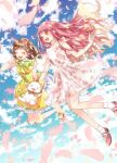  >_< 2girls ahoge animal apron bare_arms bare_shoulders bead_necklace beads blouse blue_sky bobo_(miracle_nikki) bow bow_button bowtie braid brooch brown_eyes brown_hair cat circle_skirt cloak clothed_animal clothes_lift cloud corset cover cover_page daisy_(flower) day dress ear_covers floating floral_print flower flower_brooch flower_necklace frilled_dress frilled_shirt frills full_body green_bow green_bowtie green_corset green_ribbon hair_beads hair_bow hair_ornament hairclip hand_in_own_hair happy heart high_heels hood hood_up hooded_cloak ichi_kotoko jewelry kneehighs light_blush light_particles lolita_fashion long_hair long_sidelocks looking_ahead miniskirt miracle_nikki momo_(nikki) multiple_girls necklace nikki_(nikki) nikki_(series) official_art open_mouth orange_apron orange_bow outdoors parallel_hairclips petals pink_flower pink_hair pink_rose pink_shirt pink_shoes pink_skirt pleated_skirt pom_pom_(clothes) pom_pom_hair_ornament print_shirt print_skirt pumps ribbon ribbon_legwear rose rose_print shirt shoes short_dress sidelocks skirt skirt_lift sky sleeveless sleeveless_dress sleeveless_shirt smile socks striped_clothes striped_ribbon striped_socks third-party_source turtleneck turtleneck_dress turtleneck_shirt twin_braids vertical-striped_clothes vertical-striped_corset vertical-striped_socks very_long_hair wavy_hair white_cat white_dress white_flower white_socks x_navel yellow_cloak yellow_shoes 