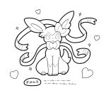  ambiguous_gender black_and_white bodily_fluids colored_pencil_(disambiguation) colored_pencil_(object) coloring_book coloring_page eeveelution feral flattened fur generation_6_pokemon heart_symbol hi_res implied_transformation inanimate_transformation kareha_21909 monochrome nintendo paper pencil_(object) pokemon pokemon_(species) simple_background sitting solo sweat sylveon tail tendrils transformation 