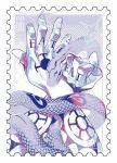  1boy character_name hand_focus hand_tattoo kithwith_(kith_0121) one_piece postage_stamp shadow snake sparkle tattoo trafalgar_law 